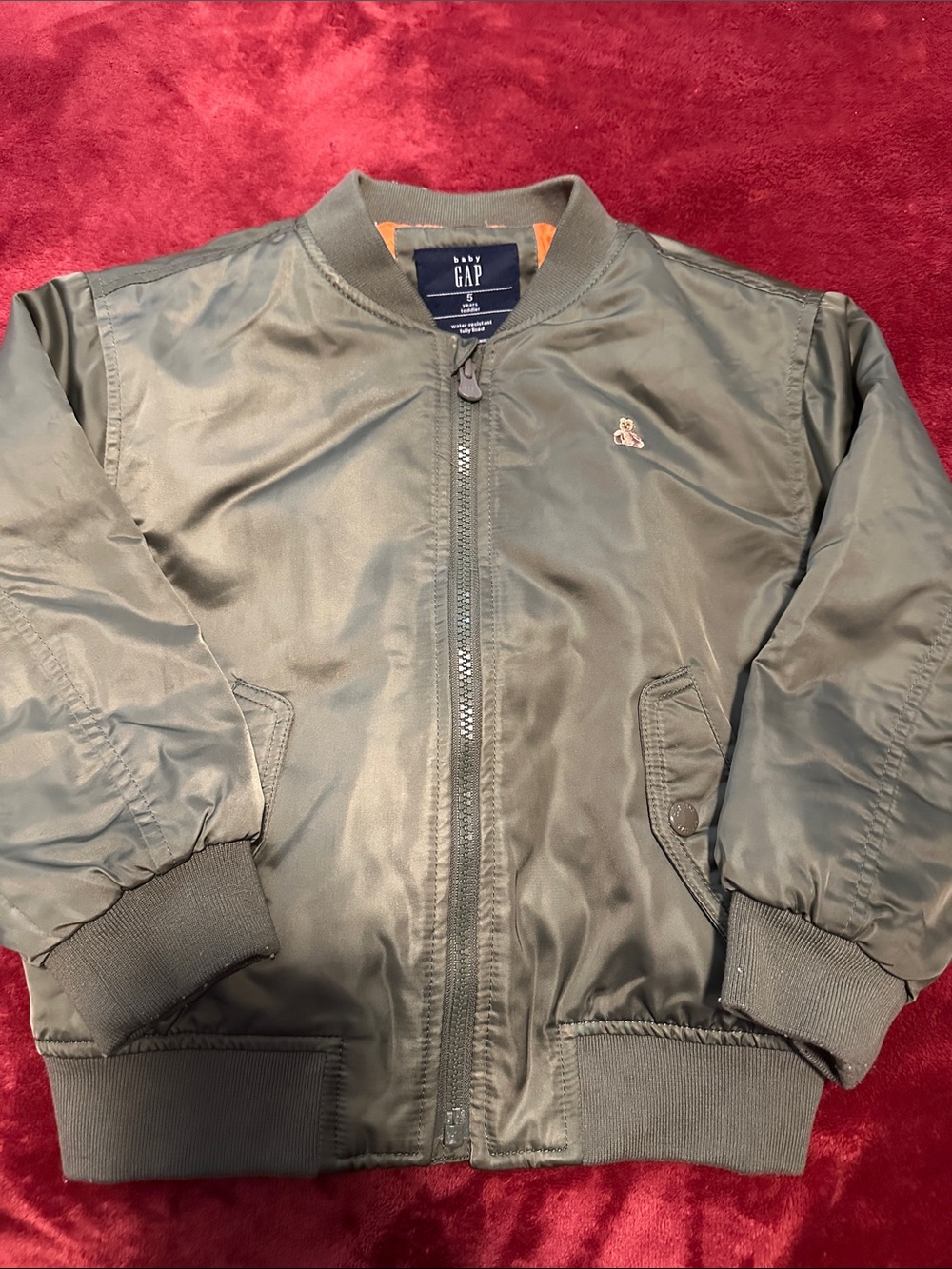 GAP Olive Green Kids Bomber Jacket